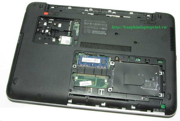 Thể hiện 2 khe cắm của Ram laptop HP probook 450 G2, 450 G3