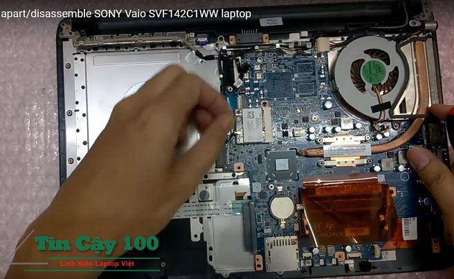 Hình ảnh fan laptop svf14 card share trên thân máy