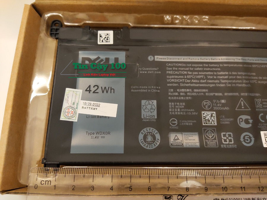 Mua bán cell Pin laptop Dell inspiron 5584 dùng Pin WDXOR 42Wh