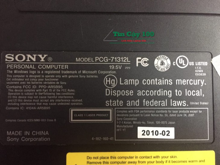 Màn hình laptop Sony Vaio Model: PCG-71312L (VPC-EB)