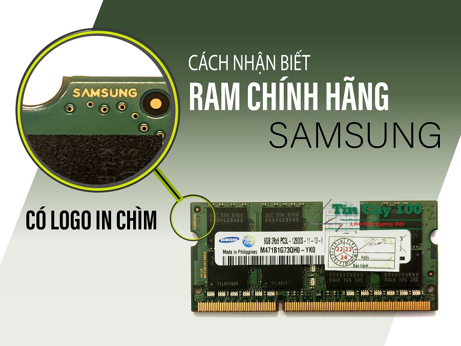Ram Laptop SAMSUNG 8GB DDR3L bus 1600 PC3L 1.35V chính hãng