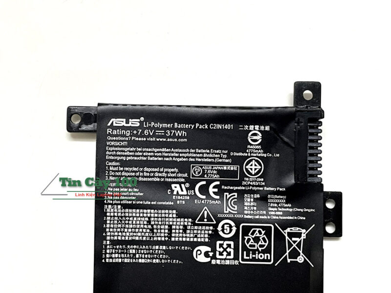 Thông số pin laptop Asus X455L, F455L Zin mã C21N1401