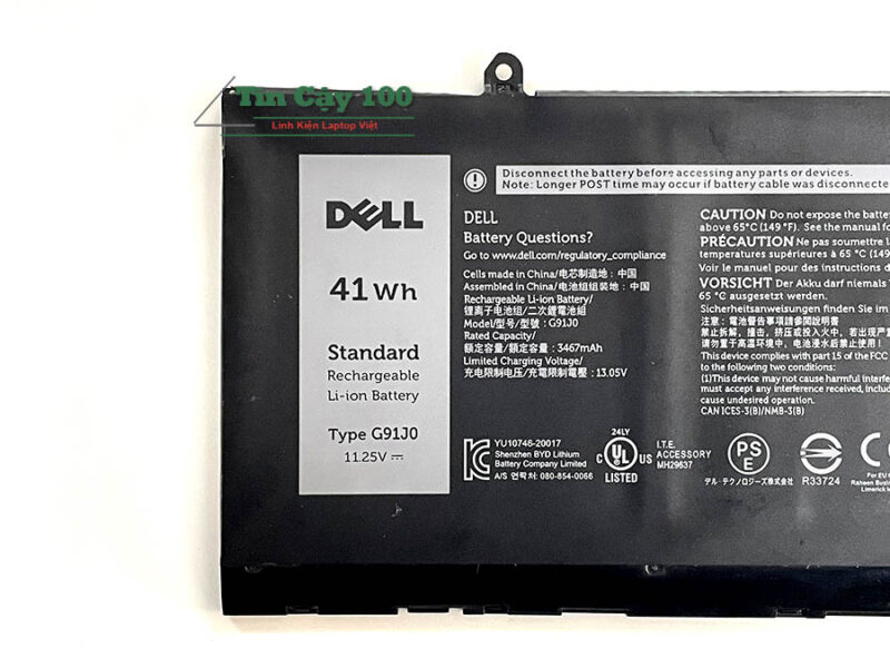 Cận cảnh Battery Pin laptop Dell Inspiron 15 3511 chính hãng