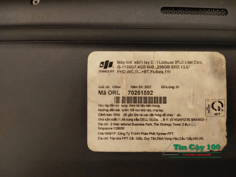 Battery laptop Dell Latitude 3520 ZIN-Hãng G91J0 41Wh Gen 11th 2021