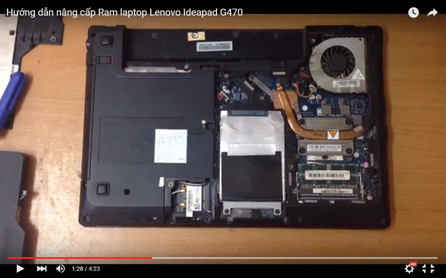 Video hướng dẫn nâng cấp Ram laptop lenovo G470