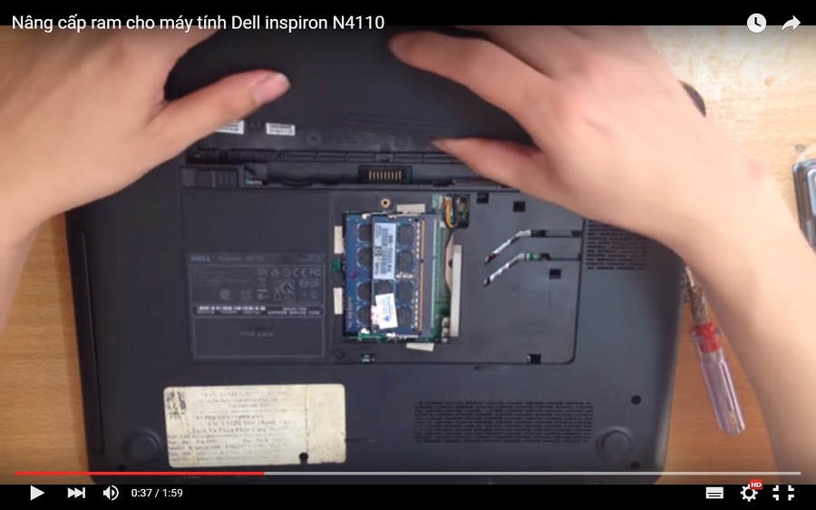 Video hướng dẫn nâng cấp Ram laptop Dell inspiron N4110