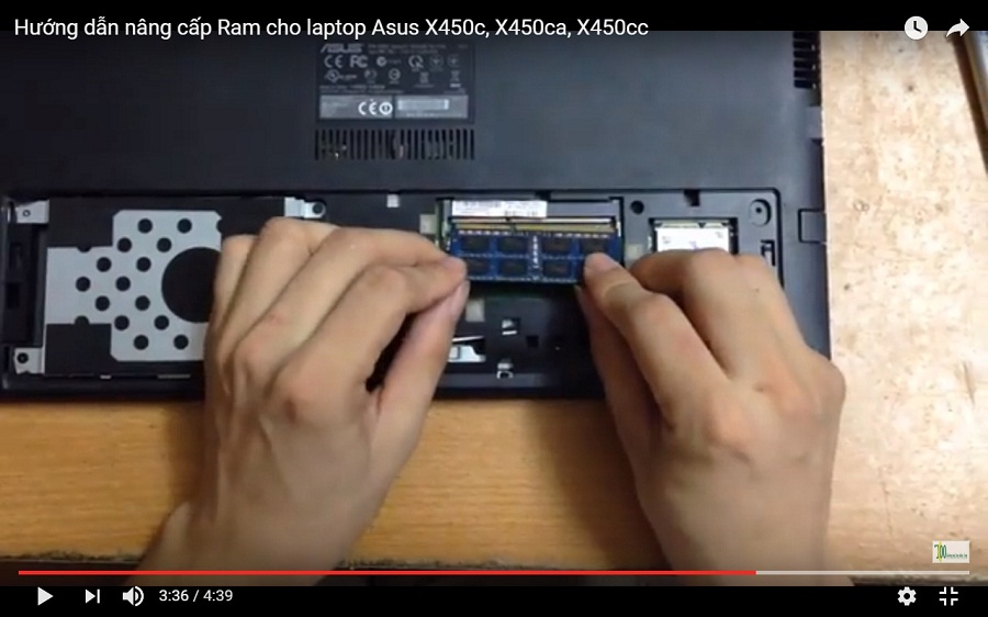 Video hướng dẫn nâng cấp Ram laptop Asus X450
