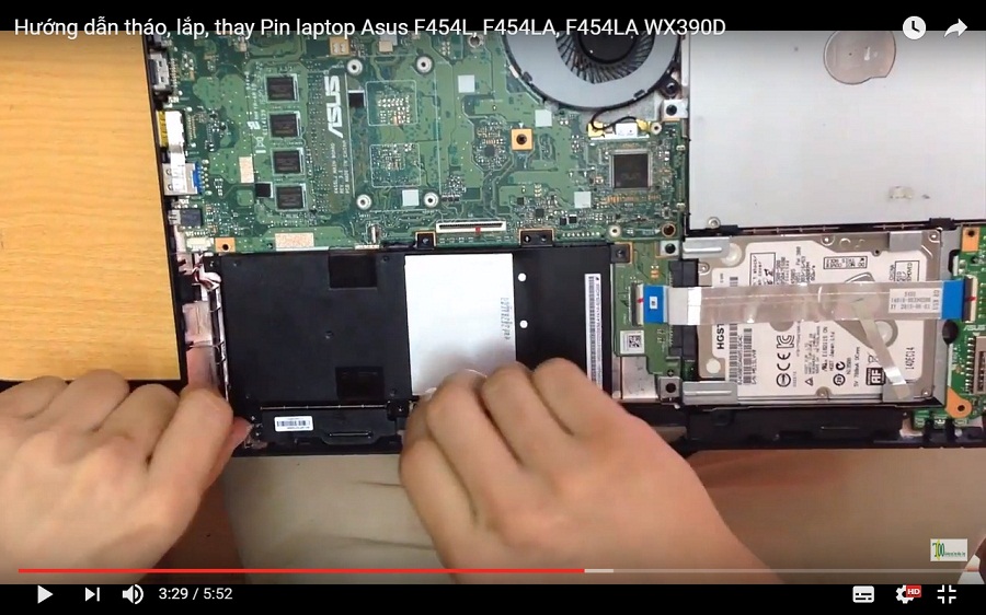 Video hướng dẫn tháo lắp Pin laptop Asus F454L