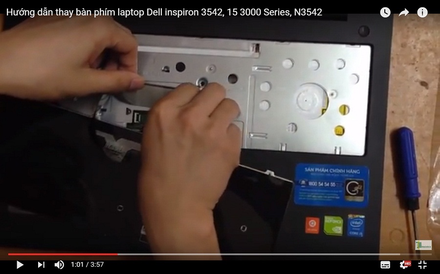 Video hướng dẫn thay bàn phím laptop DEll inspiron N3542