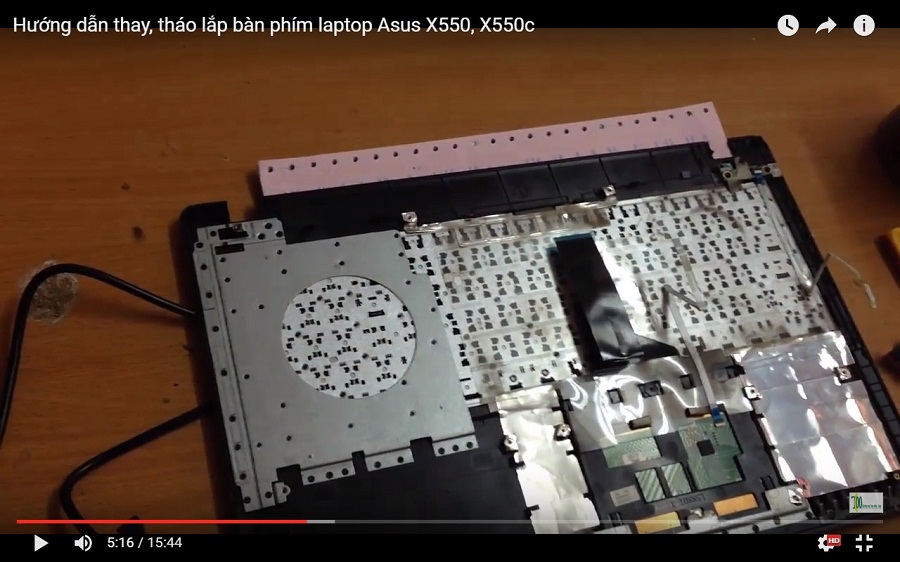 Video hướng dẫn thay bàn phím laptop Asus X550