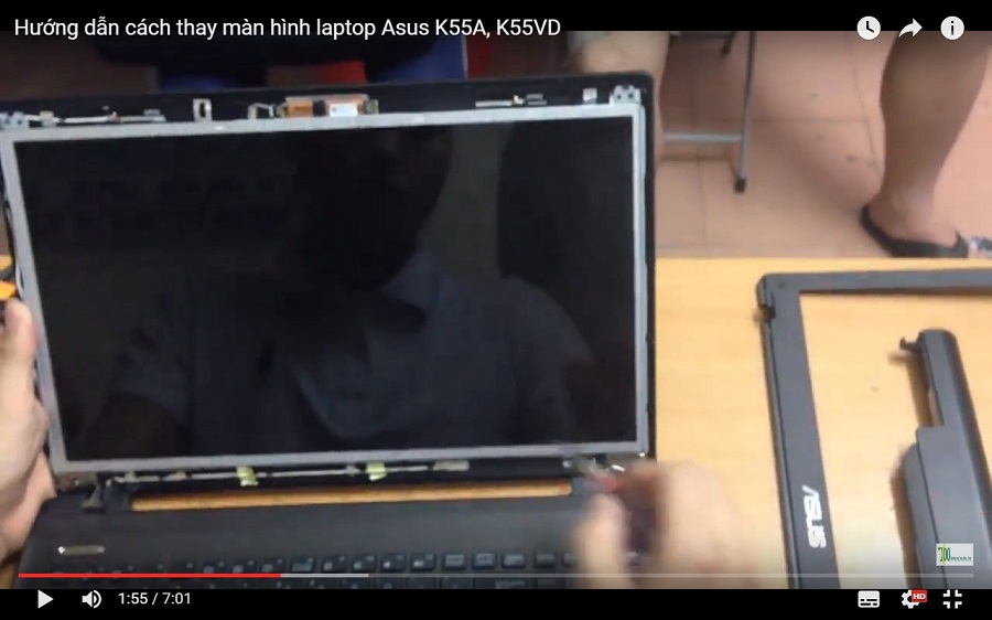 Video hướng dẫn thay màn hình laptop Asus K55A