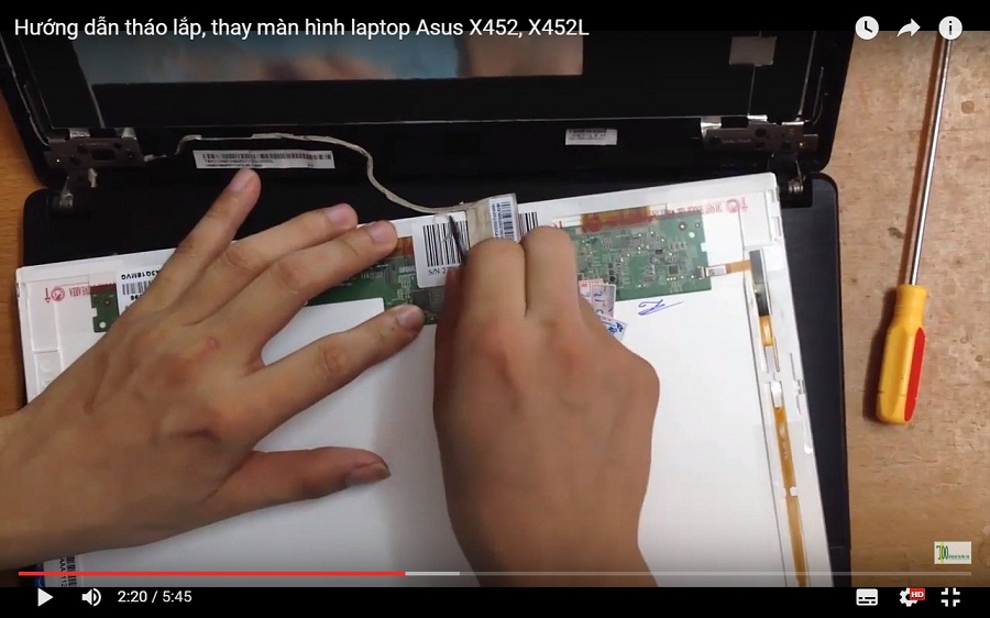 Video hướng dẫn thay màn hình laptop Asus X452 Series