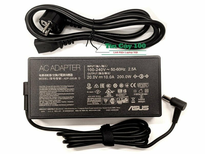 Thông số adapter Laptop Asus TUF Gaming FX series 20V-10A 200Walt 6.0*3.7