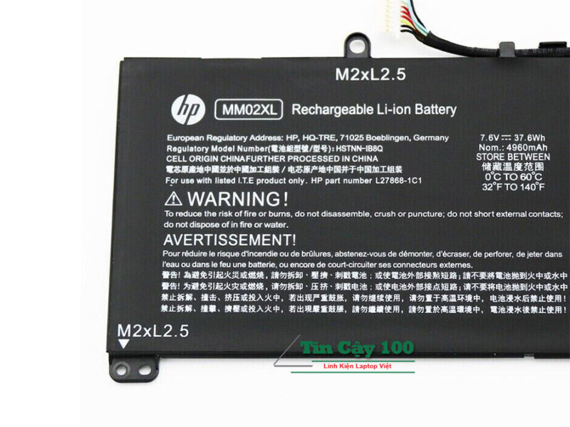 Cận cảnh Pin laptop HP Pavilion 13-an0076tu 13-an004tu