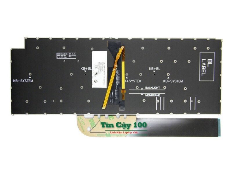 Ảnh mặt sau bàn phím laptop DELL Inspiron 7415 P147F001 Zin Hãng có LED.