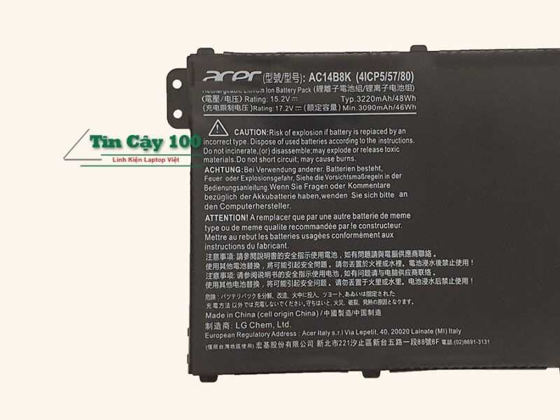 Dung lượng pin laptop Acer Predator Helios PH315-51 zin hãng.