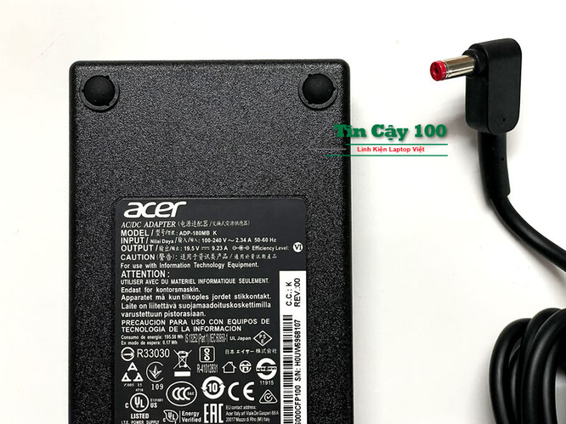 Thông số điện áp sạc laptop Acer Nitro 5 AN515-58 9.23A 180W.