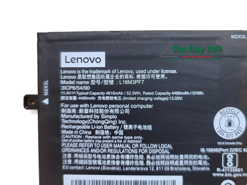 Thông số pin laptop Lenovo Ideapad S340-15IWL model L18M3PF7 ZIN