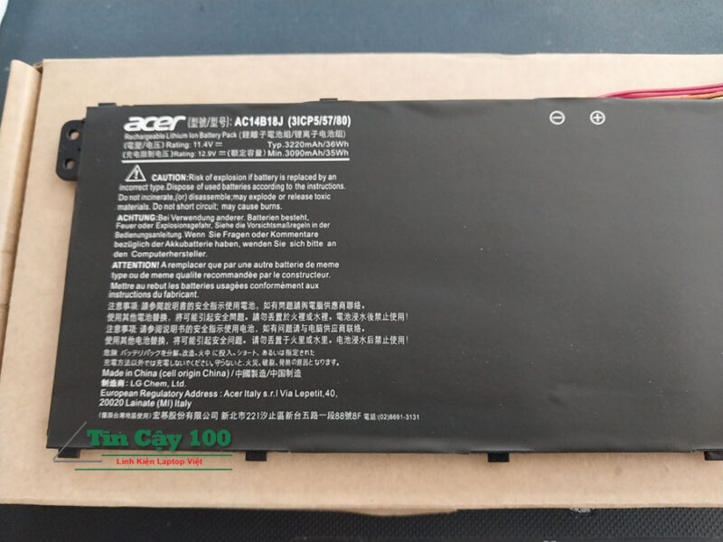 Cận cảnh Pin laptop ACER Aspire A315-54K 8th 2020 ZIN hãng